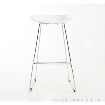 High footrest stool metal frame PP bar chair